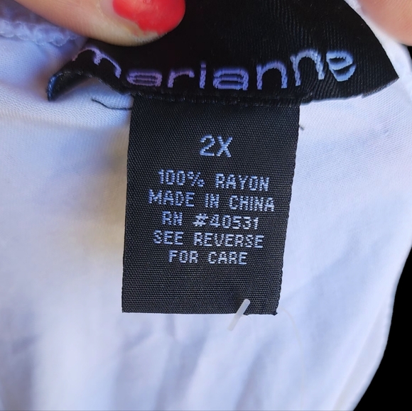 Marianne  boho white top size 2x - Picture 3 of 3